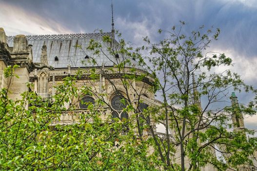 Cathedral notre dame, famous city of Paris in France, rich in history and full of wonderful attractions and monuments