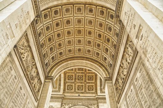 Arc de triomphe etoile, famous monument of Paris in France, historical attraction