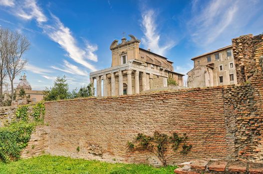 Roman forum or Forum Romanum in Rome, archaeological site, Italy