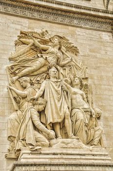 Arc de triomphe etoile, famous monument of Paris in France, historical attraction