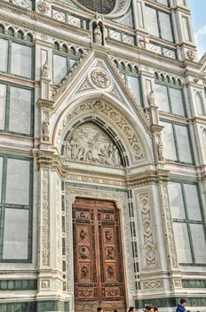 Beautiful city of Florence, full of historical buildings and statues in Italy of Europe