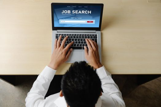 Online job search on modish website for worker to search for job opportunities on the recruitment internet network