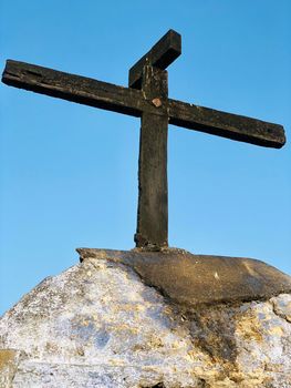 Cross on the church.