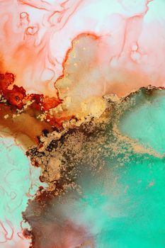 Marble ink abstract art from exquisite original painting for abstract background . Painting was painted on high quality paper texture to create smooth marble background pattern of ombre alcohol ink .