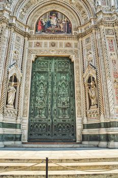 Cathedral of Santa Maria del Fiore and Piazza Duomo in Florence of Italy