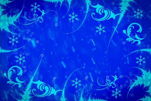 Beautiful festive background with snowflakes for Christmas and New year greetings.