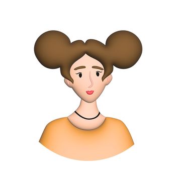 Web icon man, girl with two pigtails - illustration