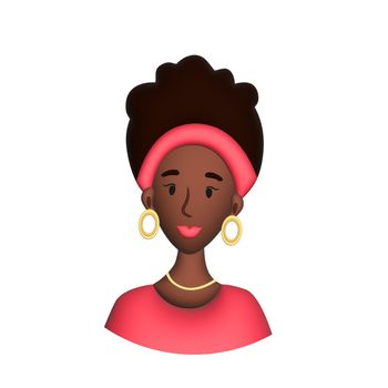 Web icon man on white background, black girl - illustration