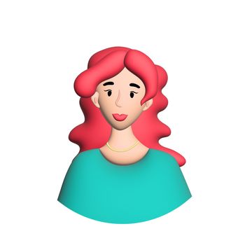 Web icon man, girl with long hair - illustration