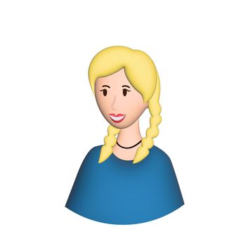 Web icon man, girl with two pigtails - illustration