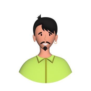 Web icon man, middle-aged man with mustache - illustration