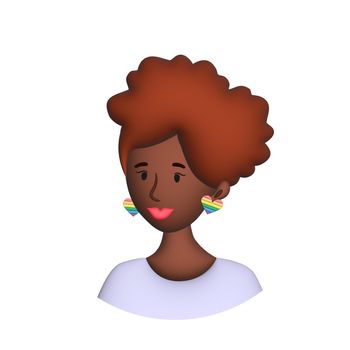 Web icon man on white background, black girl - illustration