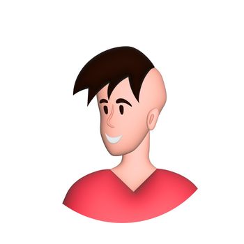 Web icon man, middle-aged man with dark hair - illustration