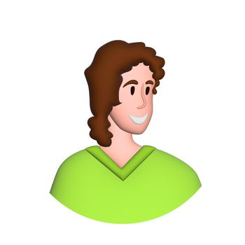 Web icon man, middle-aged man with dark hair - illustration