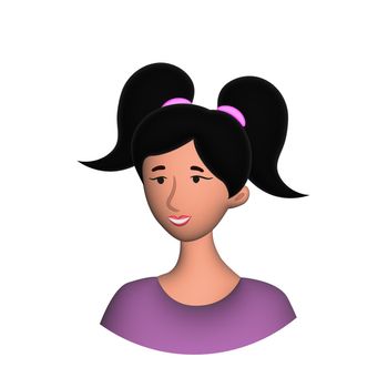 Web icon man, girl with two pigtails - illustration