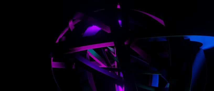 Trendy Metallic Deep Violet Abstract Background 3D Illustration