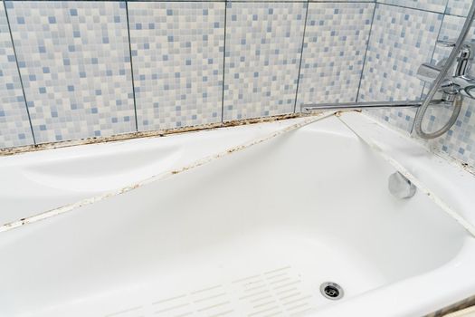 Mould on tiles in a bathroom
