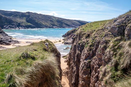 The Murder Hole beach, officially called Boyeeghether Bay in County Donegal, Ireland.