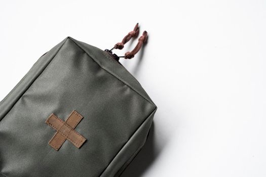 Army first aid kits on white background