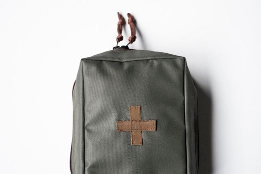 Army first aid kits on white background