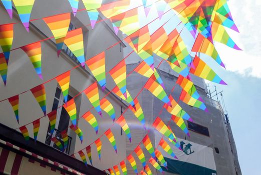 Rainbow flag ribbons. Decoration for celebration of the LGBTQ Month