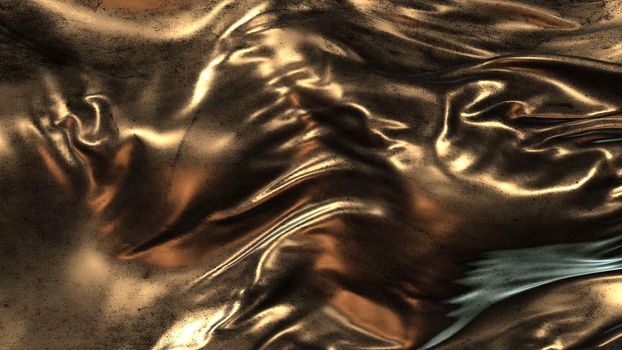 3d render grunge abstract of gold waves 4k
