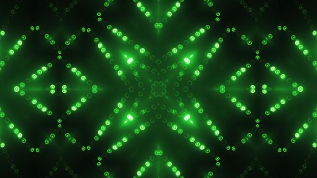 3d render green circle led VJ shine background