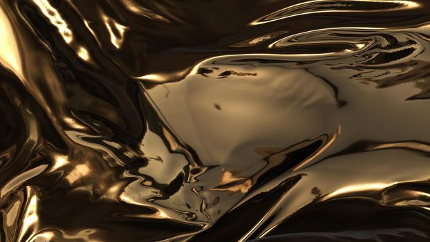 3d render beauty abstract of gold waves 4k