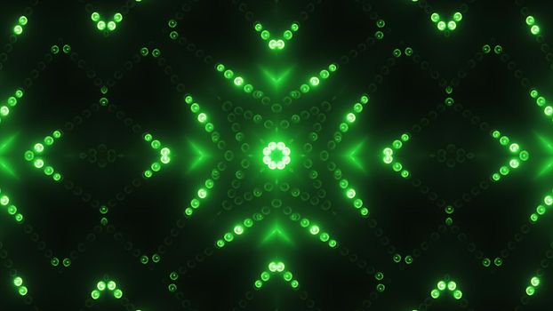 3d render green circle led VJ shine background