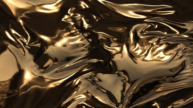3d render beauty abstract of gold waves 4k