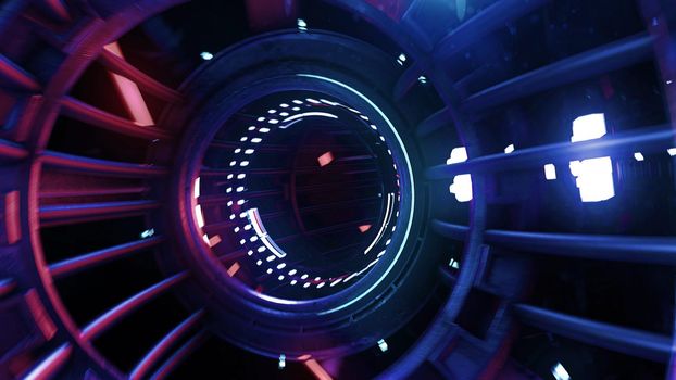 3D rendering VJ neon digital tunnel abstract 4K