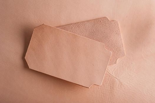 pieces of vegetable tanned leather, raw material for leather working