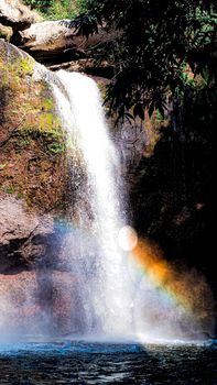 Rainbow waterfall in Haew Suwat Waterfall in Khao Yai National Park Thailand.