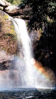 Rainbow waterfall in Haew Suwat Waterfall in Khao Yai National Park Thailand.