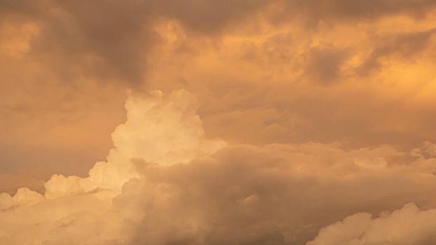 Clouds Background and Orange Sunset Sky. Abstract season weather vacation time.