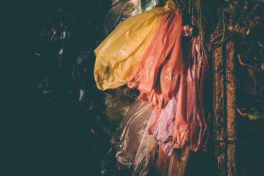 Colorful reusable plastic bags. Plastic Dry Cleaning Bags for save the earth.