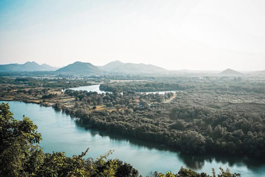 Aerial top view forest, Texture of  mangrove forest view from above nature mountain background