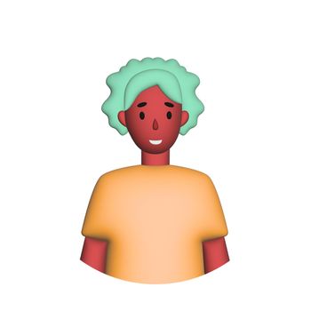 Web icon man on white background, black girl - illustration