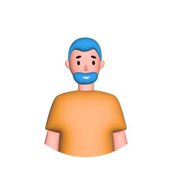 Web icon man, middle-aged man with beard - illustration