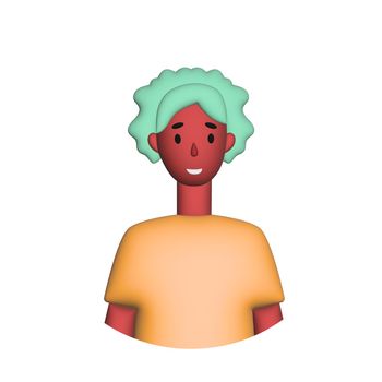 Web icon man on white background, black girl - illustration