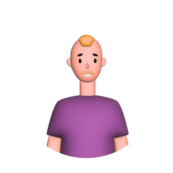 Web icon man, middle-aged man with blond hair - illustration