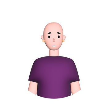Web icon man, bald middle-aged man - illustration