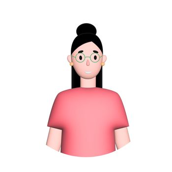 Web icon man, girl with long hair - illustration