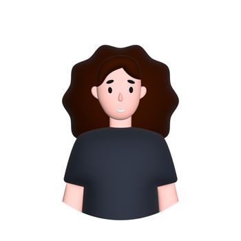 Web icon man, girl with long hair - illustration