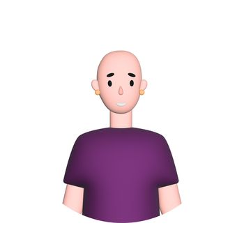 Web icon man, bald middle-aged man - illustration