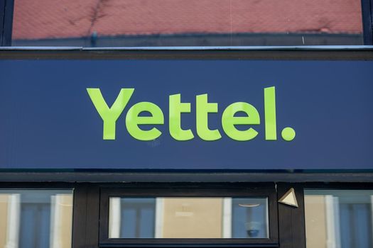 Valjevo, Serbia - June 20, 2022: Logo of Yettel, former Telenor, leading telefomunication comapny in Serbia