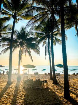 Aerial view of Surin beach in Phuket province in Thailand. High quality 4k footage