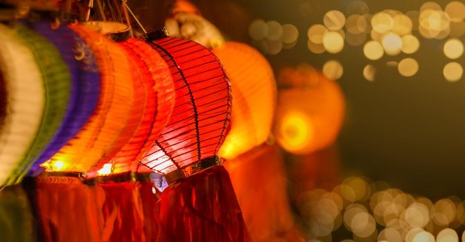 Chinese new year lanterns in china town area.