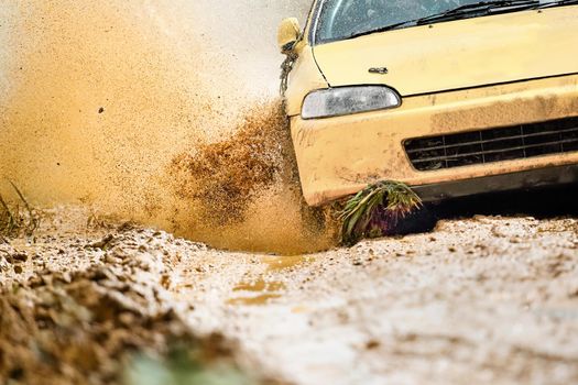 Rally Car in dirt track