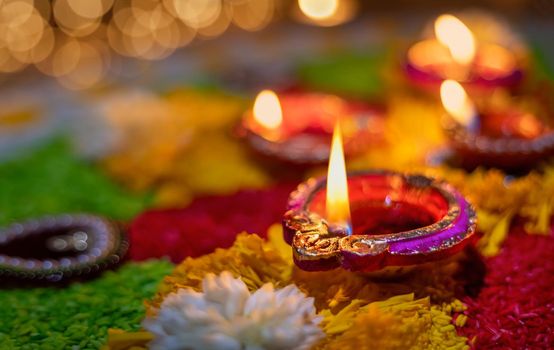 Diwali is a festival of lights celebrations by Hindus , Jains, Sikhs and some Buddhists